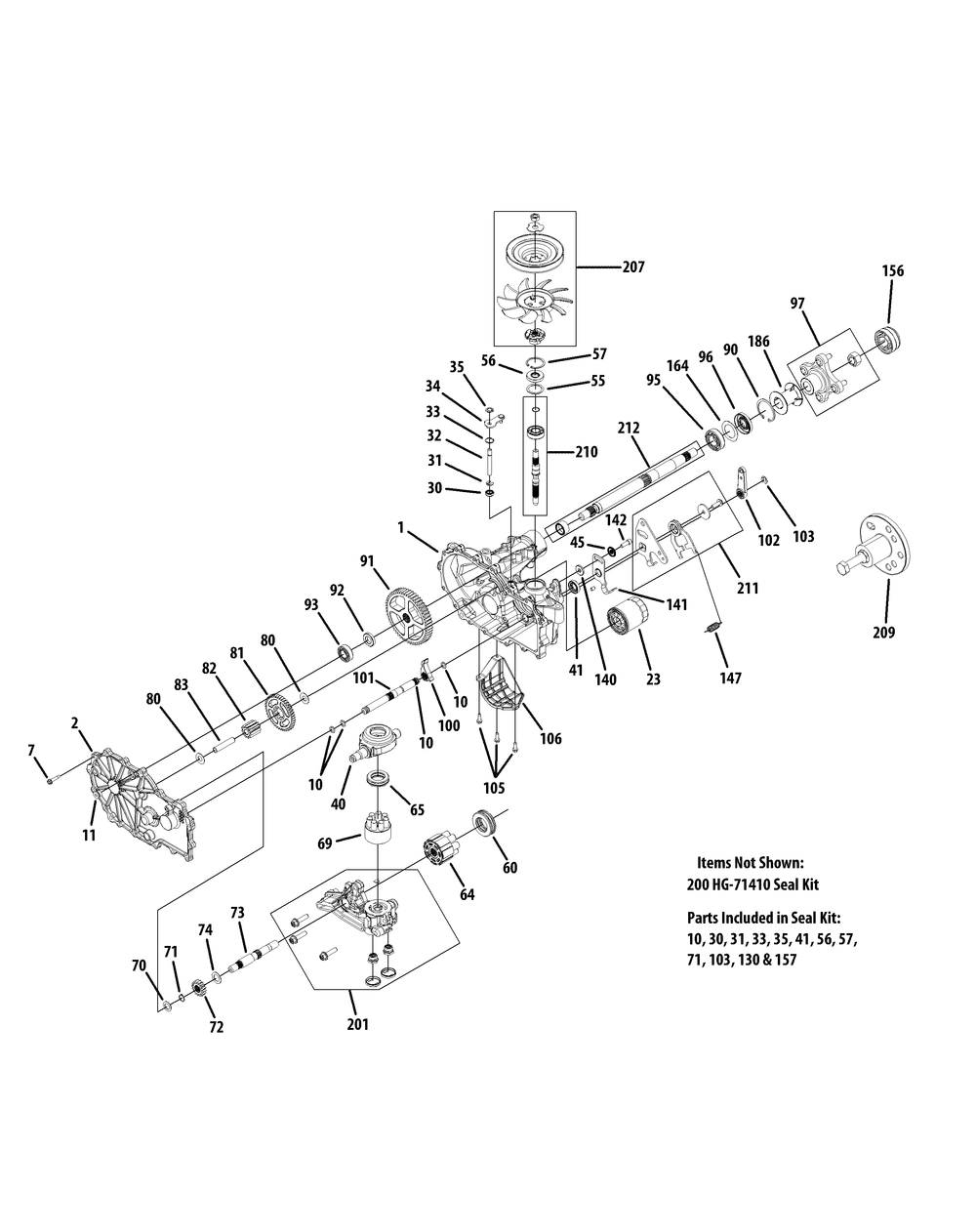 Transmission Lh 618-06020a Diagram and Parts List for Z-FORCEL60 (17ASDALD010)(2014) Cub Cadet Lawn Tractor